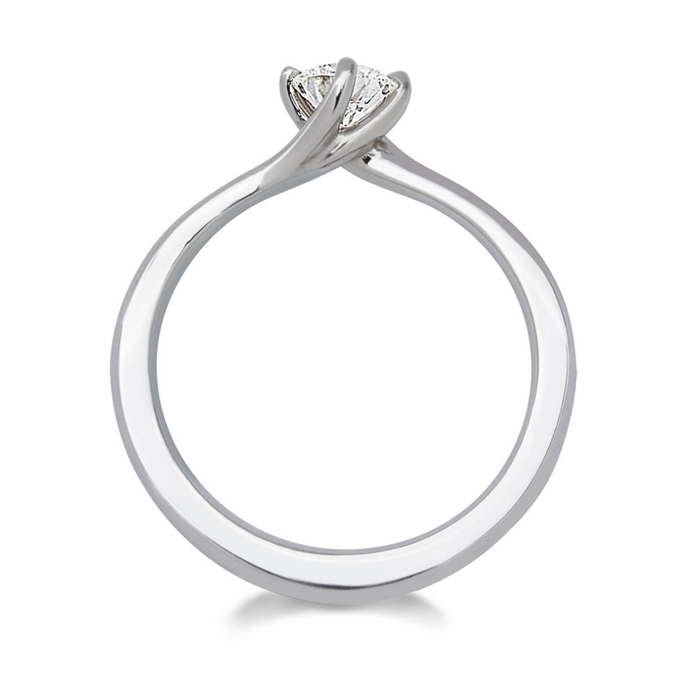 Platinum Twist Design Diamond Solitaire Engagement Ring 0.40ct Thumbnail Image 2