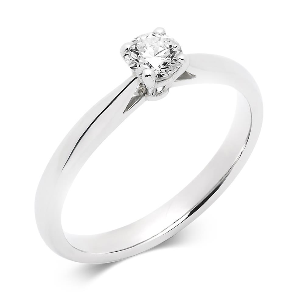 Platinum Classic Design Diamond Solitaire Engagement Ring 0.25ct Thumbnail Image 0
