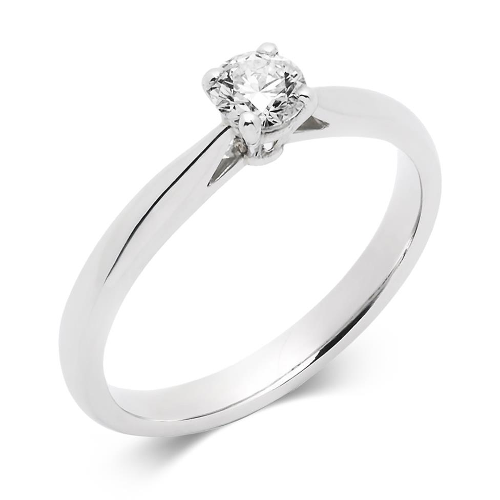 Platinum Classic Design Diamond Solitaire Engagement Ring 0.30ct Thumbnail Image 0