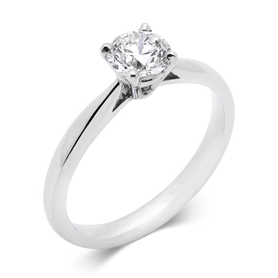 Platinum Classic Design Diamond Solitaire Engagement Ring 0.70ct Thumbnail Image 0