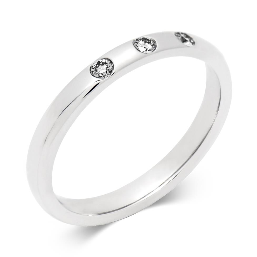 Platinum Diamond Set Wedding Ring Thumbnail Image 0