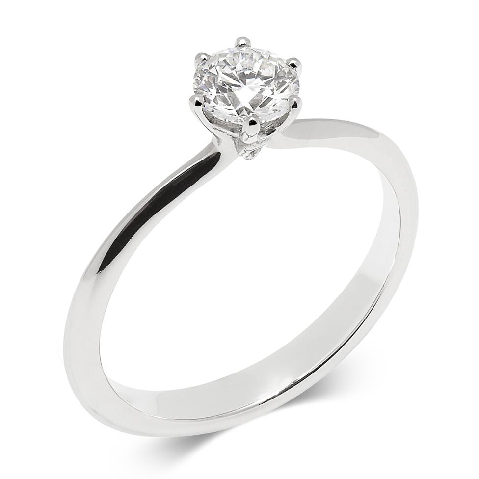 Platinum Six Claw Design Diamond Solitaire Engagement Ring 0.50ct Thumbnail Image 0