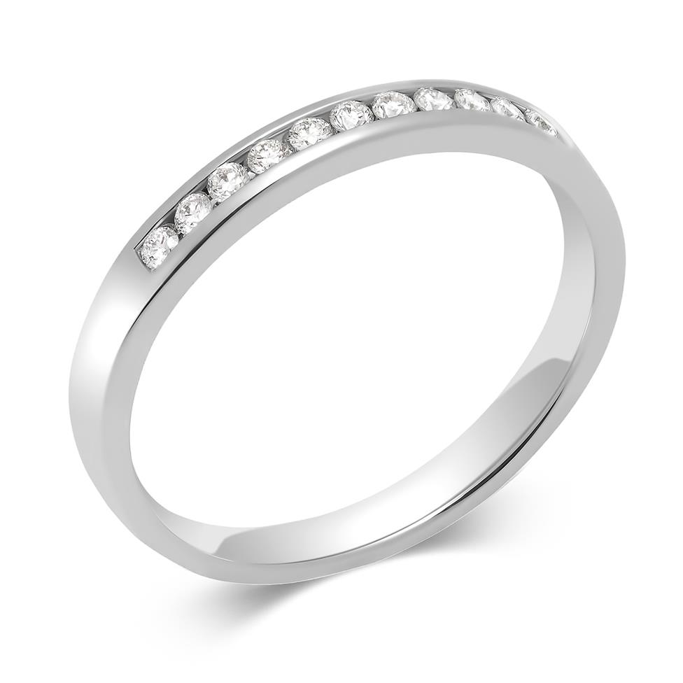 Platinum Diamond Half Eternity Ring 0.10ct Thumbnail Image 0