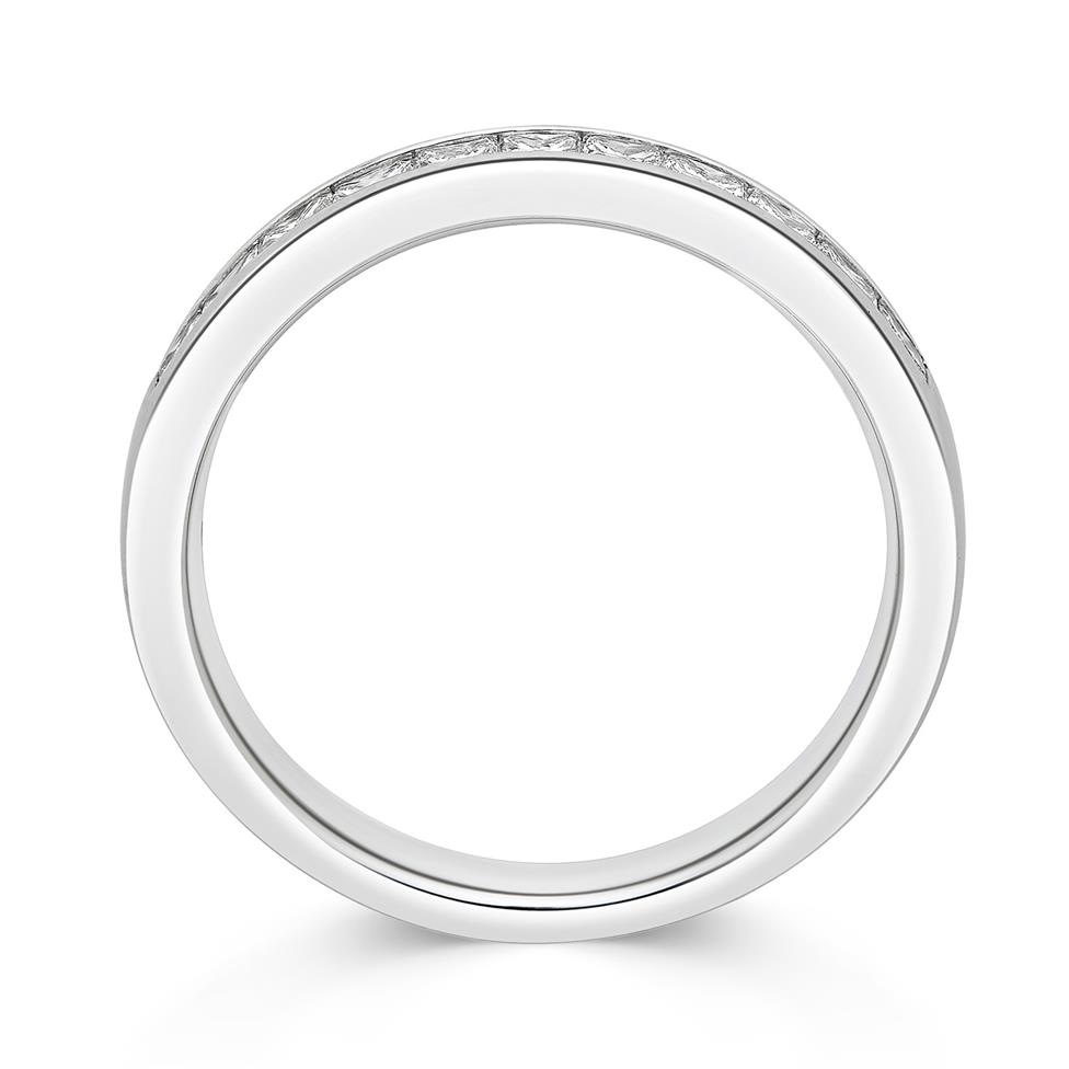Platinum Princess Cut Diamond Half Eternity Ring 0.50ct Thumbnail Image 2