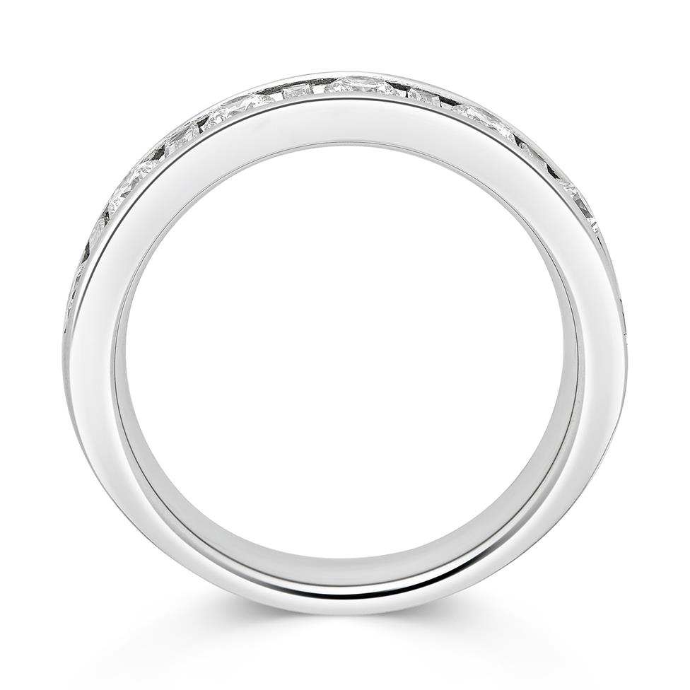 Platinum Alternating Baguette Cut Diamond Half Eternity Ring 0.75ct Thumbnail Image 2