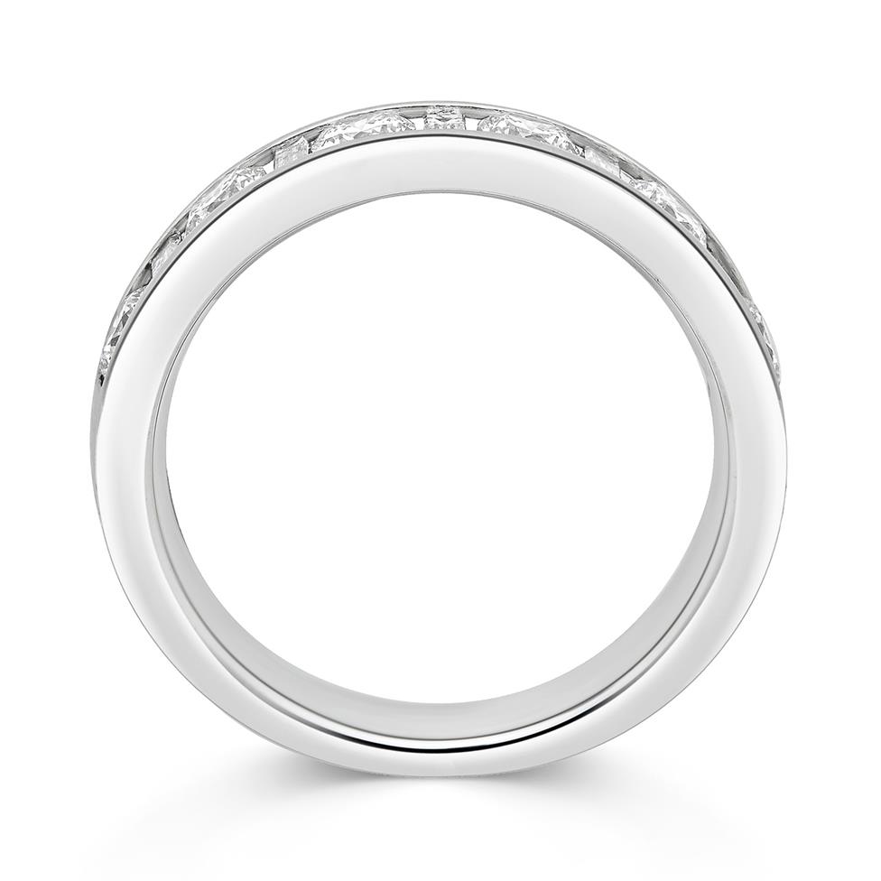 Platinum Alternating Baguette Cut Diamond Half Eternity Ring 1.00ct Thumbnail Image 2