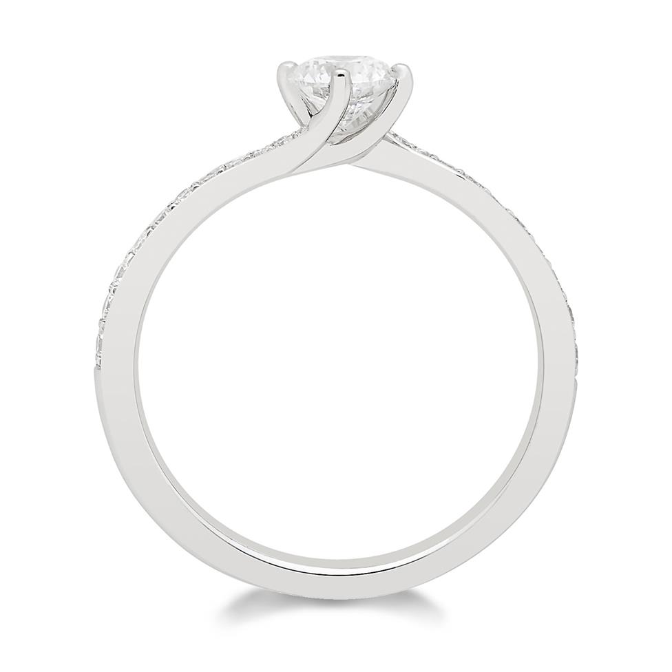 Platinum Twist Design Diamond Solitaire Engagement Ring 0.55ct Thumbnail Image 1