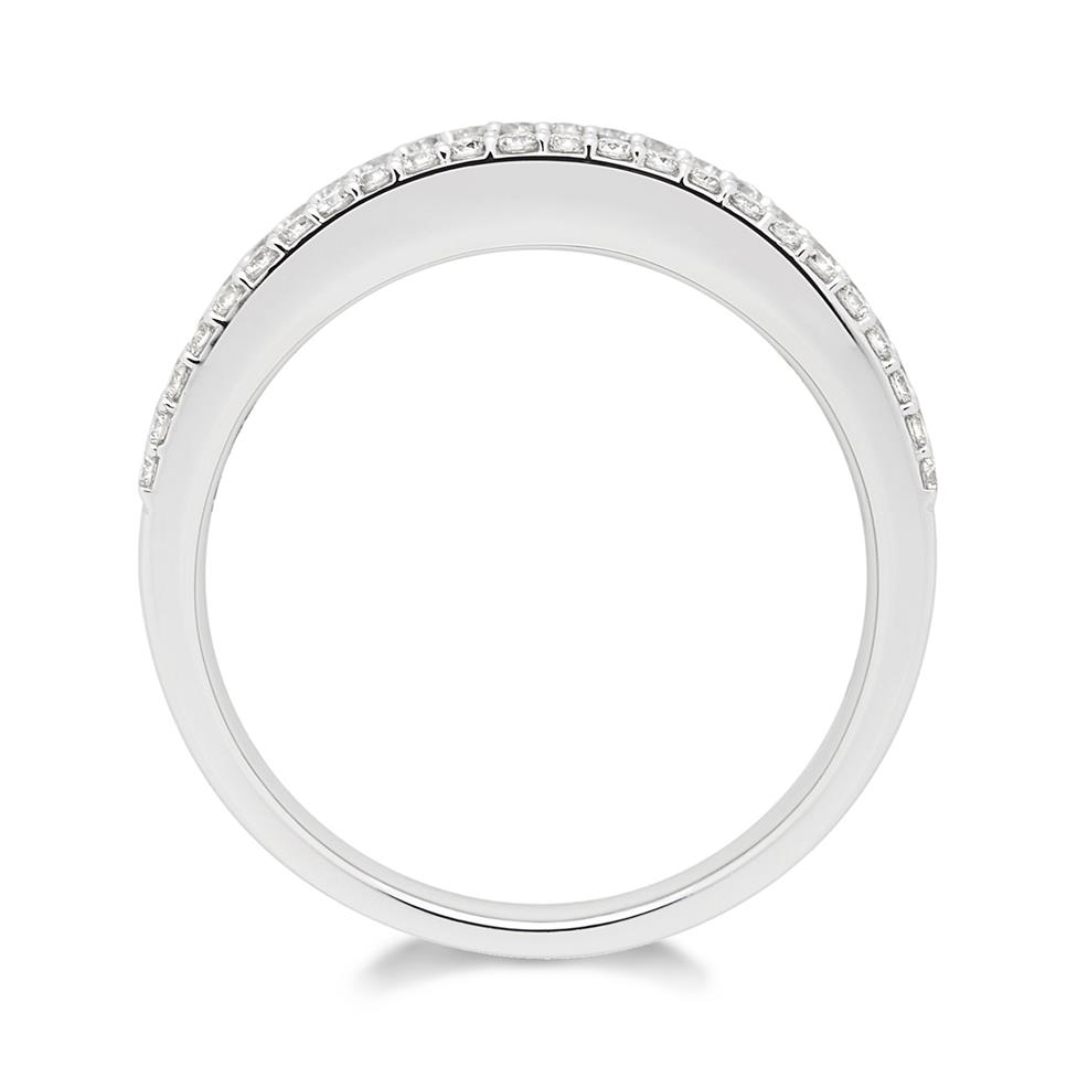 18ct White Gold Three Row Diamond Half Eternity Ring 1.20ct Thumbnail Image 2