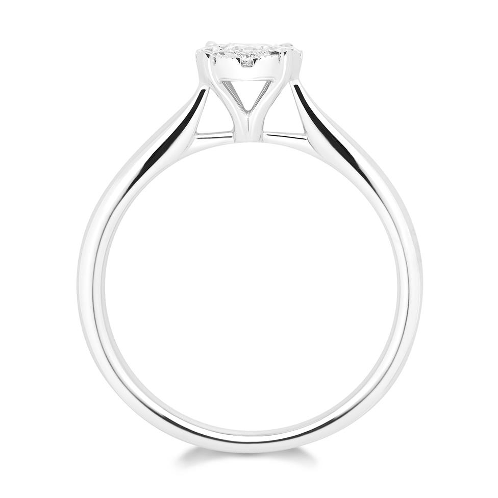 18ct White Gold Illusion Detail Diamond Cluster Engagement Ring 0.35ct Thumbnail Image 2