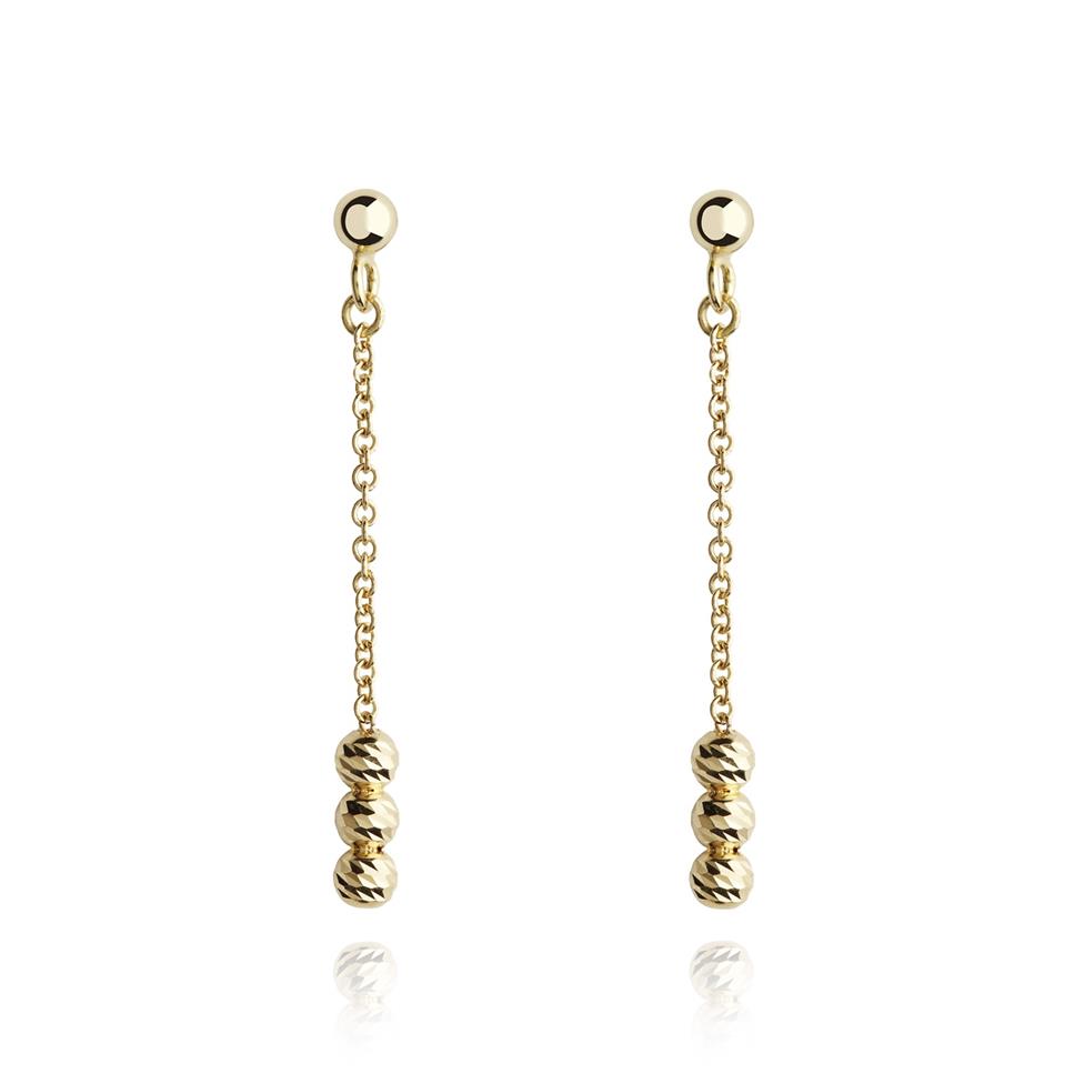 18ct Yellow Gold Faceted Bead Drop Earrings Thumbnail Image 0