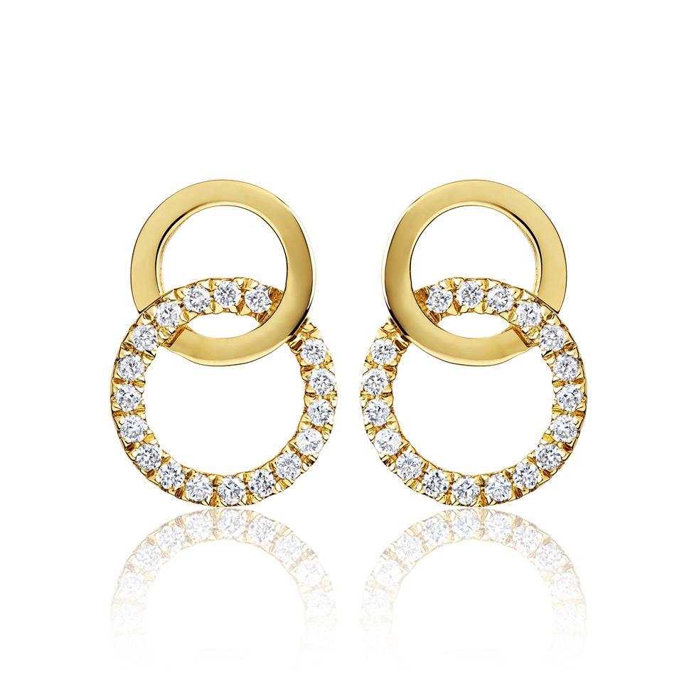Union 18ct Yellow Gold Diamond Stud Earrings Thumbnail Image 0