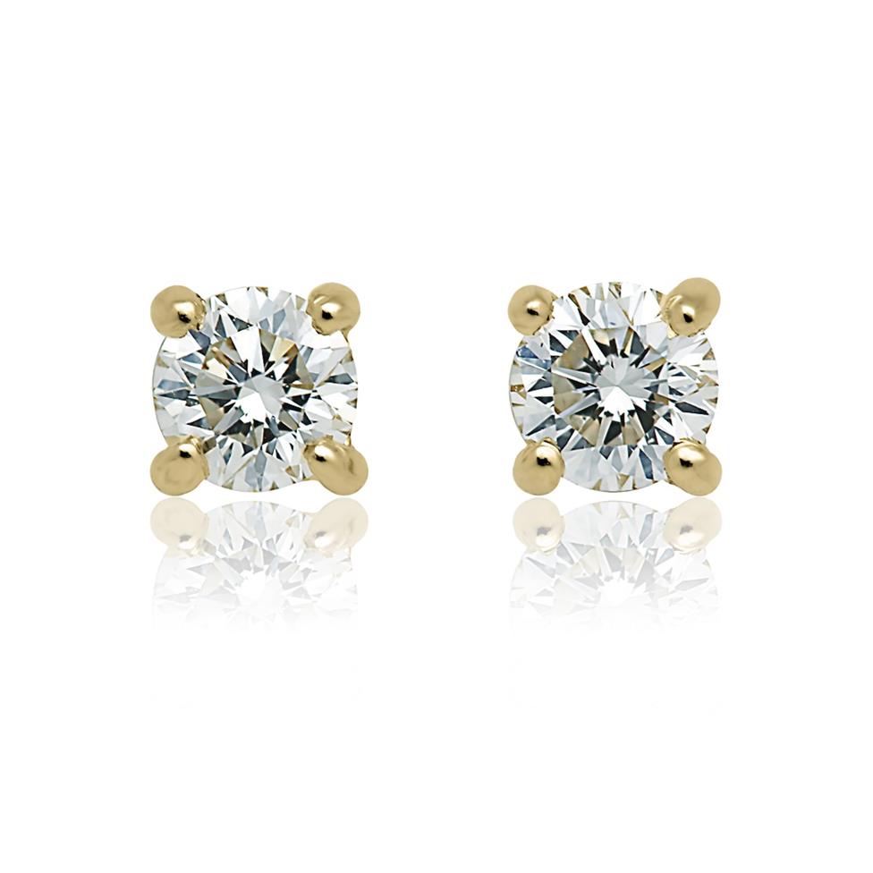 18ct Yellow Gold Diamond Solitaire Stud Earrings 0.50ct Thumbnail Image 0