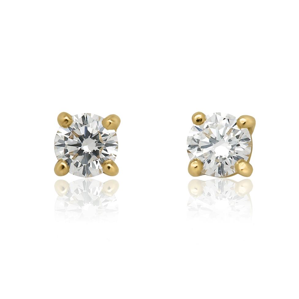 18ct Yellow Gold Diamond Solitaire Stud Earrings 0.40ct Thumbnail Image 0