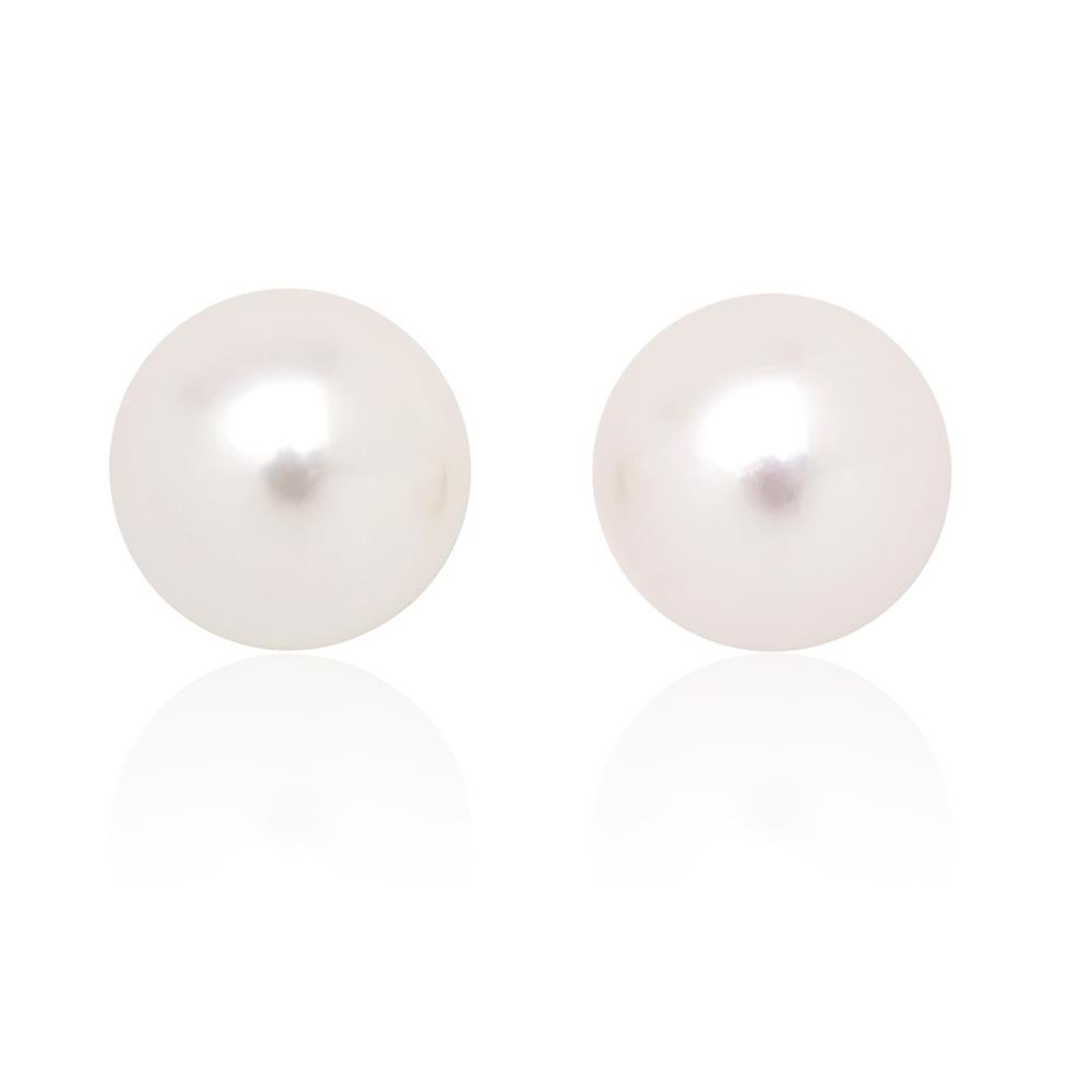 18ct White Gold Akoya AA Grade Pearl Stud Earrings 6.5mm Thumbnail Image 0