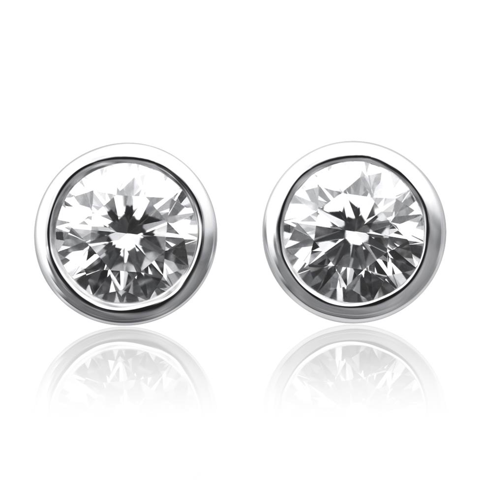 18ct White Gold Diamond Solitaire Stud Earrings 0.60ct Thumbnail Image 0