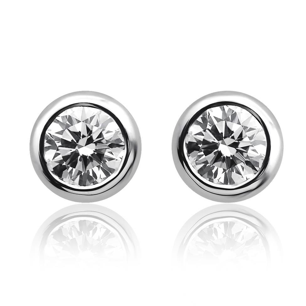 18ct White Gold Diamond Solitaire Stud Earrings 0.50ct Thumbnail Image 0