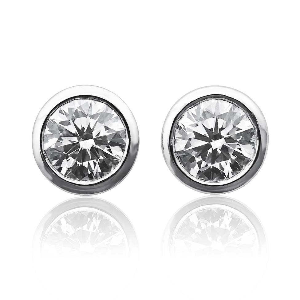 18ct White Gold Diamond Solitaire Stud Earrings 0.40ct Thumbnail Image 0