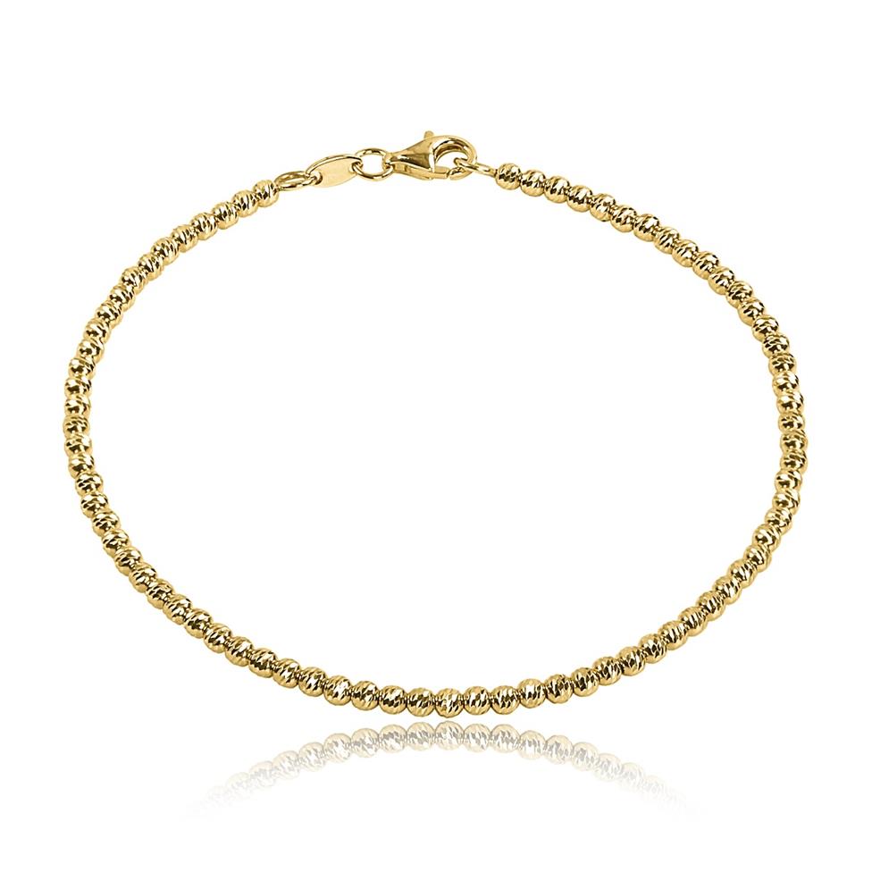 18ct Yellow Gold Faceted Bead Detail Bracelet  Thumbnail Image 1