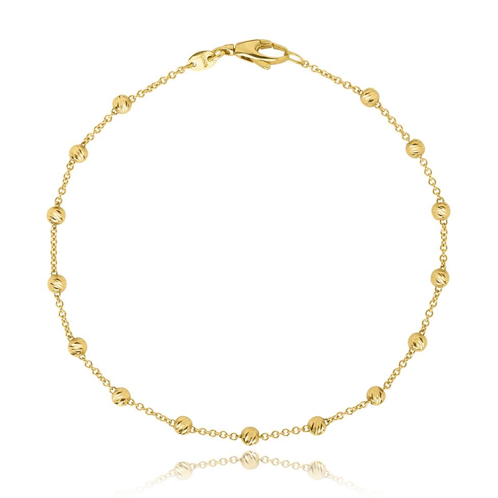 18ct Yellow Gold Faceted Bead Detail Station Bracelet  Thumbnail Image 0