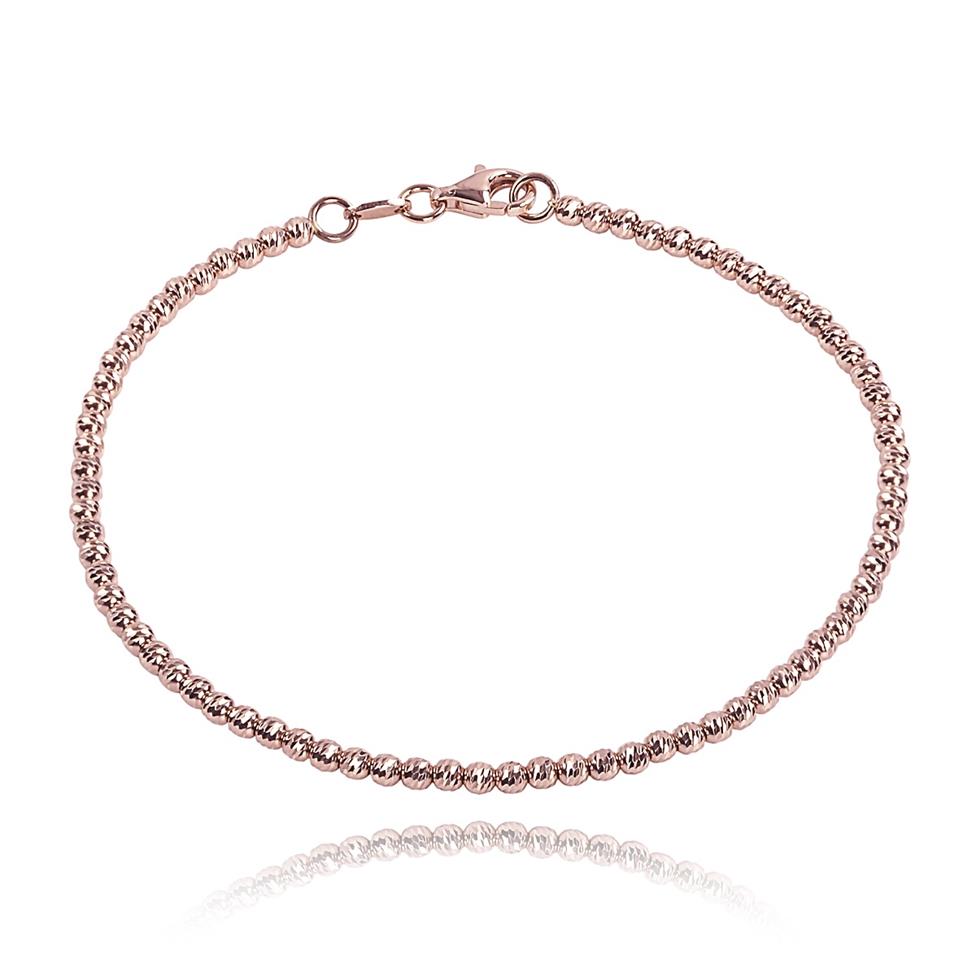18ct Rose Gold Faceted Bead Detail Bracelet  Thumbnail Image 0