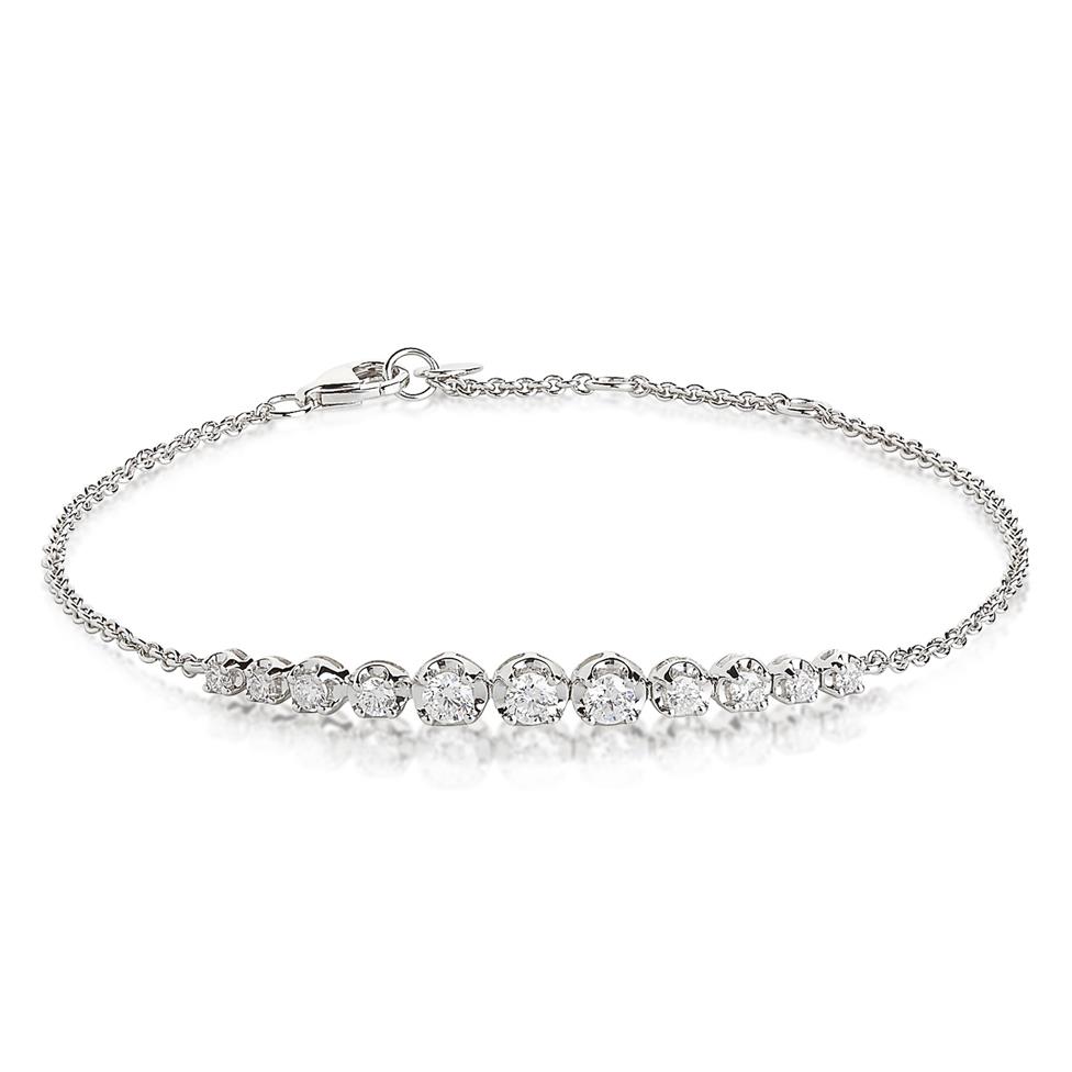 18ct White Gold Diamond Bracelet 0.57ct Thumbnail Image 0