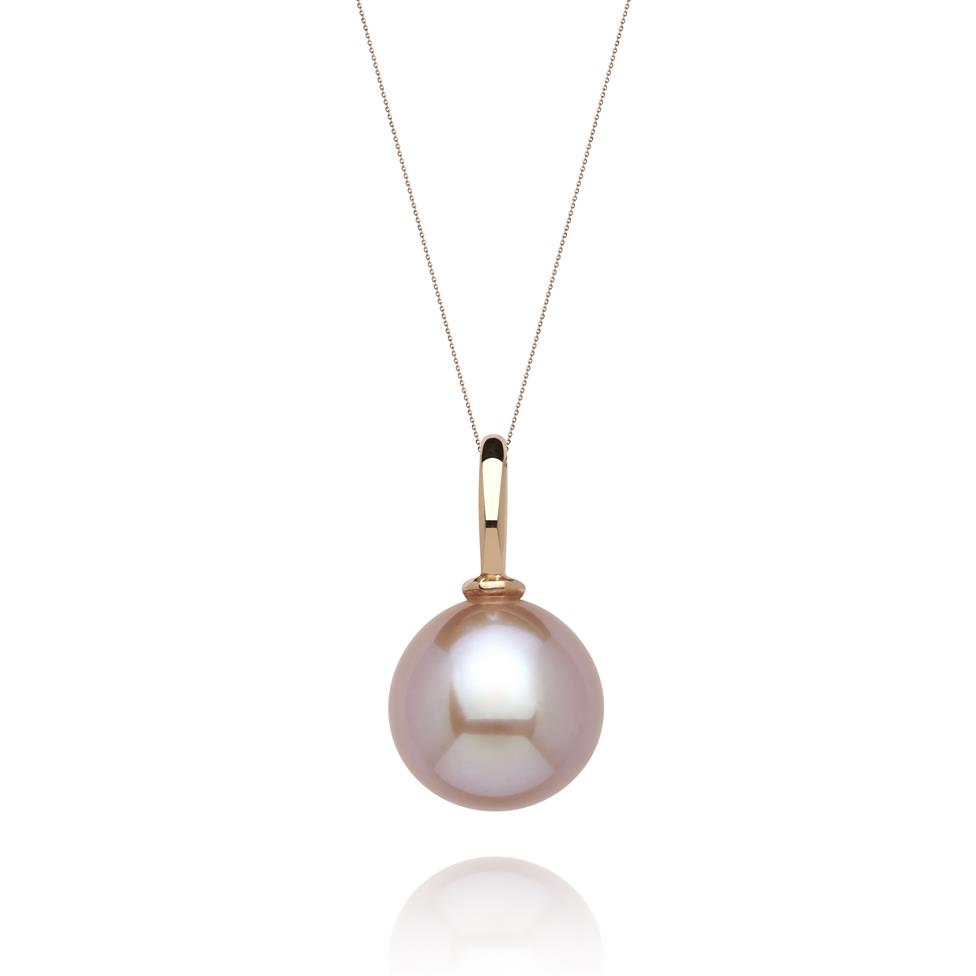 18ct Rose Gold Pink Freshwater Pearl Pendant Thumbnail Image 0