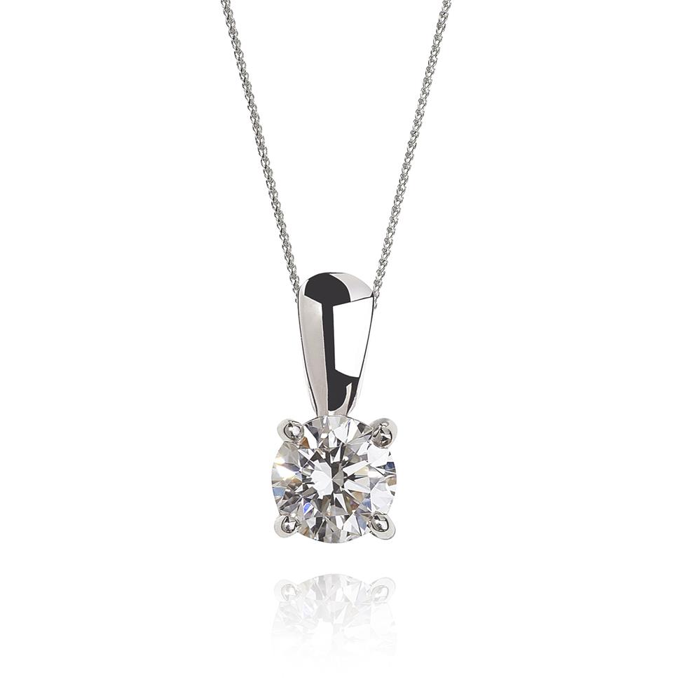 18ct White Gold Classic Diamond Solitaire Pendant 0.25ct Thumbnail Image 0