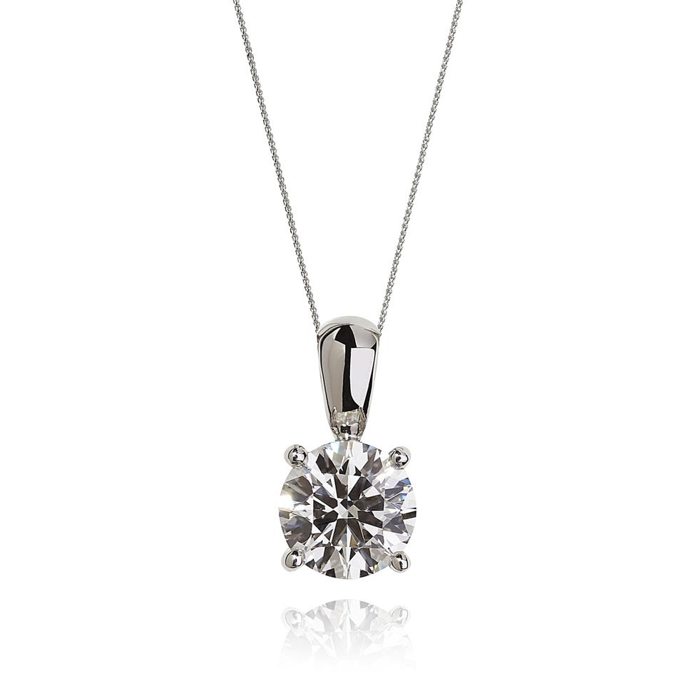 18ct White Gold Classic Design Diamond Solitaire Pendant 0.70ct Thumbnail Image 0