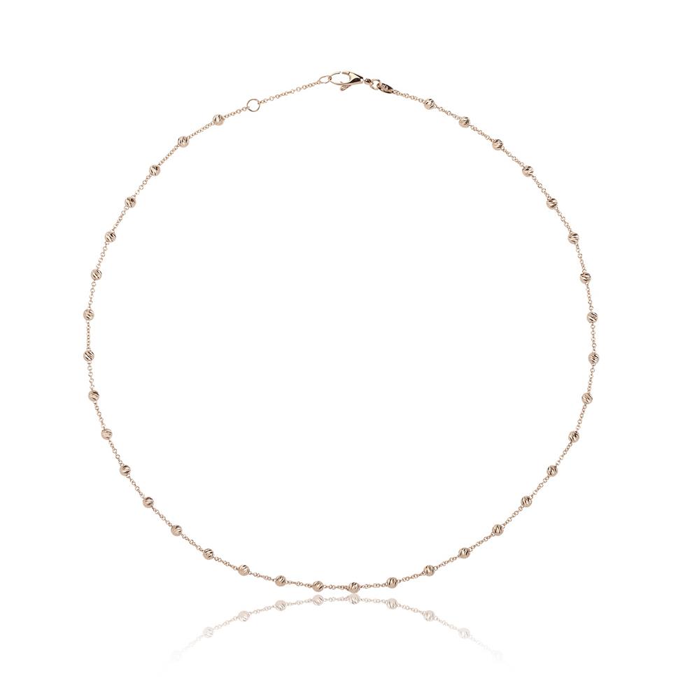 18ct Rose Gold Faceted Bead Detail Station Necklace Thumbnail Image 0