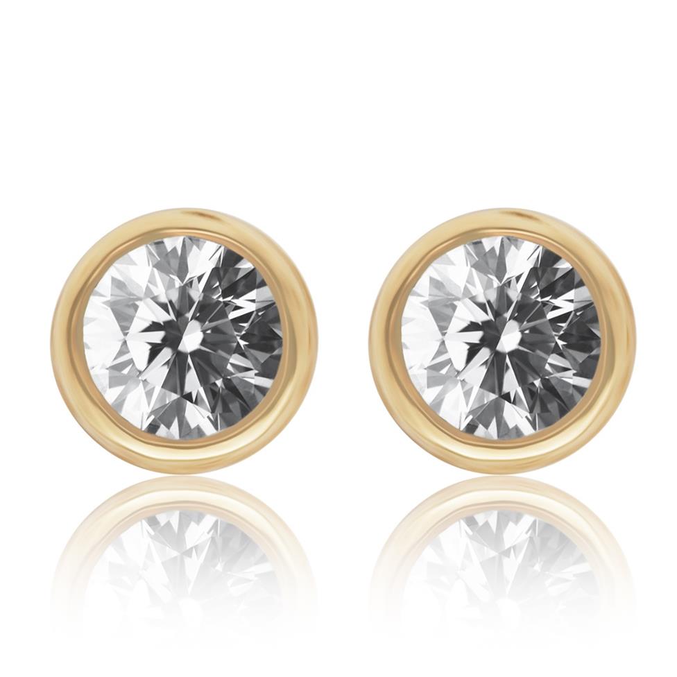 18ct Yellow Gold Diamond Solitaire Stud Earrings 0.40ct Thumbnail Image 0