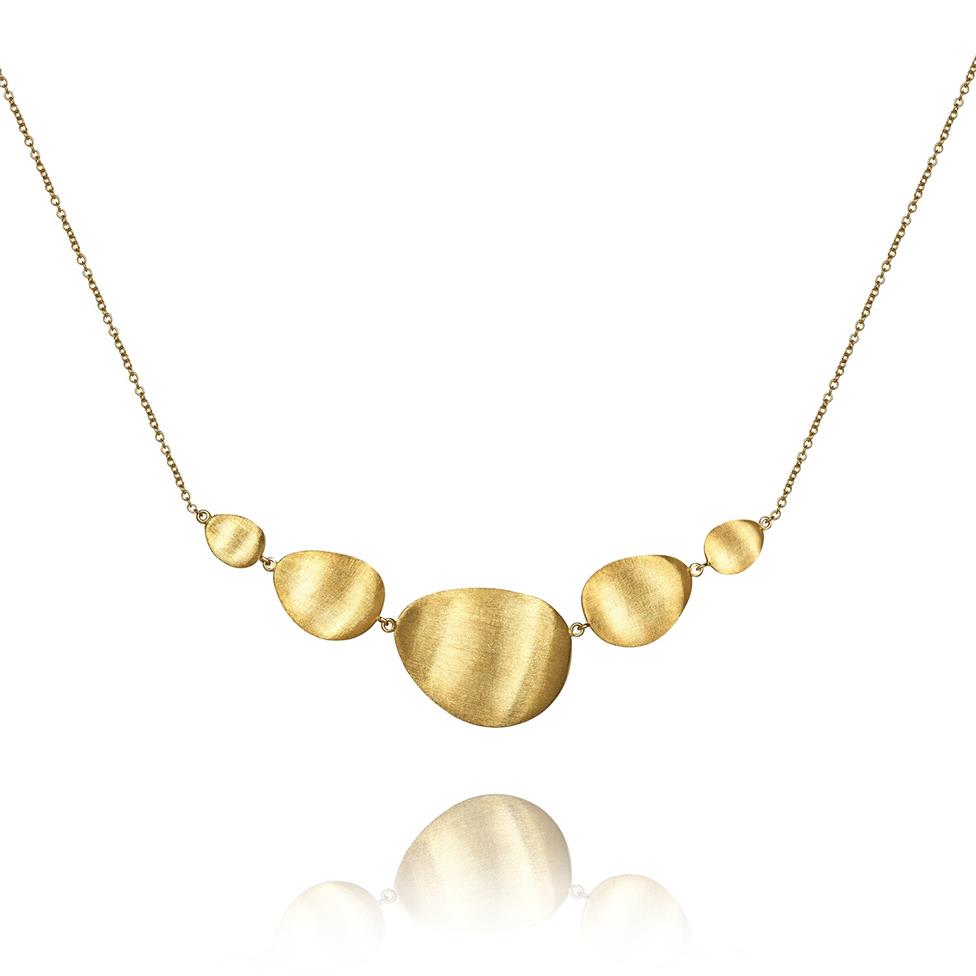 Cadence 18ct Yellow Gold Satin Finish Necklace Thumbnail Image 0