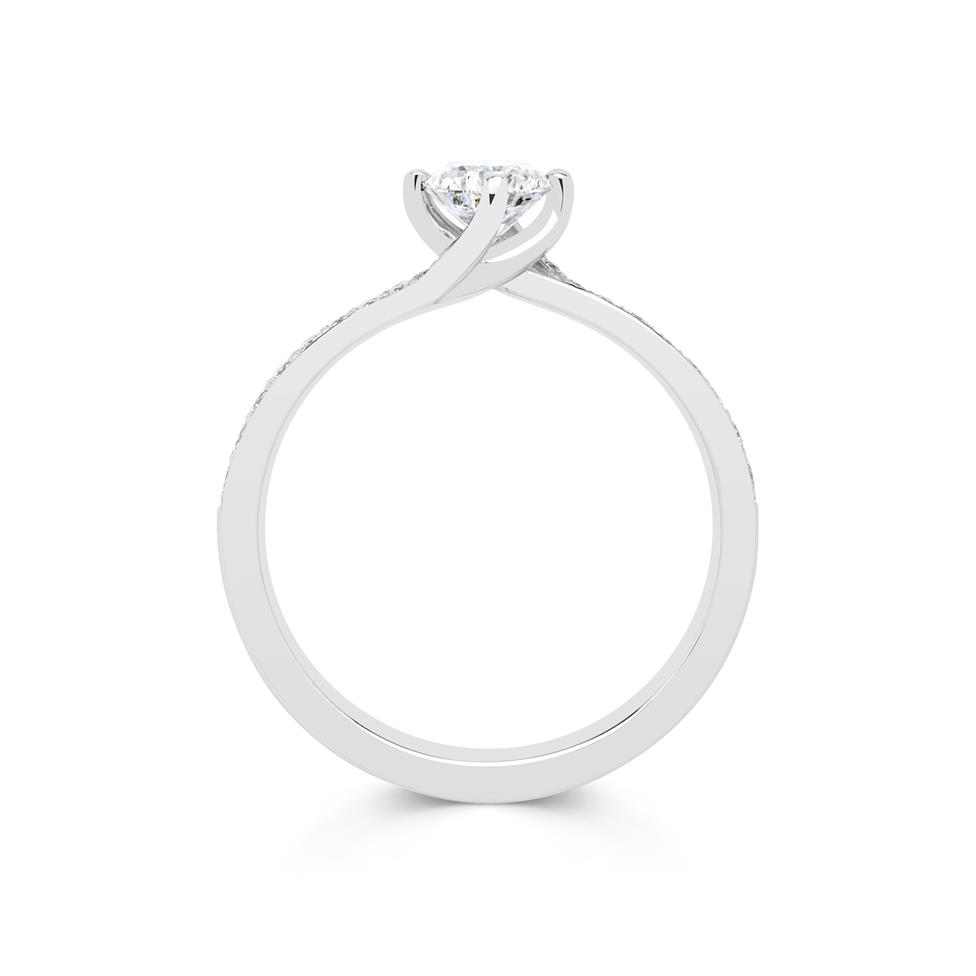 Platinum Twist Design Diamond Solitaire Engagement Ring 0.75ct Thumbnail Image 2