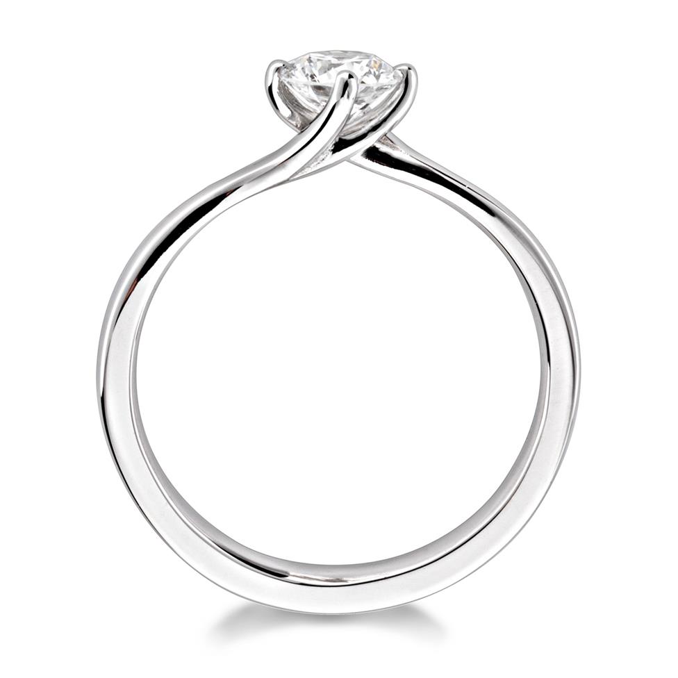Platinum Twist Design Diamond Solitaire Engagement Ring 0.50ct Thumbnail Image 3