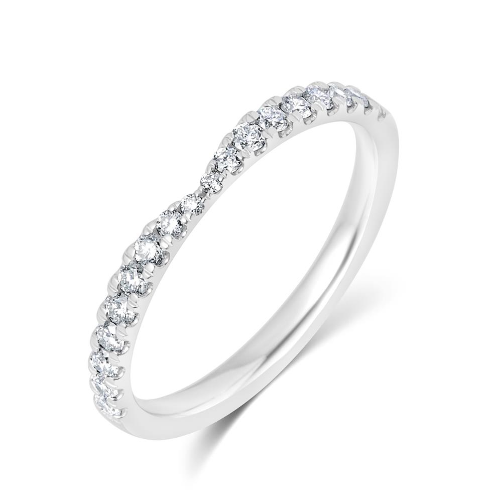 Platinum Diamond Set Wedding Ring 0.28ct Thumbnail Image 0