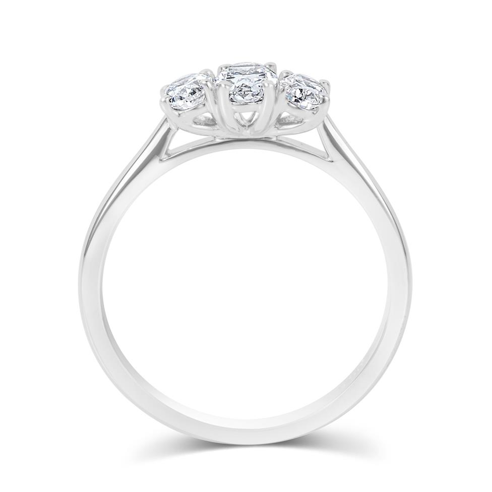Platinum Oval Diamond Three Stone Engagement Ring 0.60ct Thumbnail Image 2