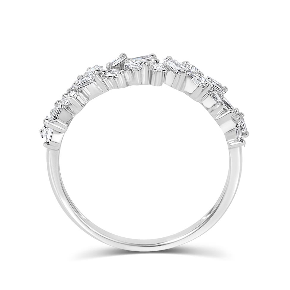Stardust 18ct White Gold Baguette Cut and Princess Diamond Dress Ring 0.57ct Thumbnail Image 3