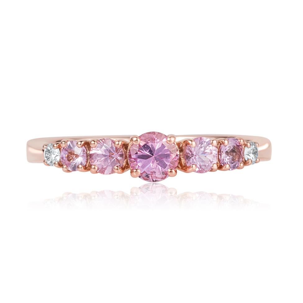 Bonbon 18ct Rose Gold Pink Sapphire and Diamond Dress Ring Thumbnail Image 2