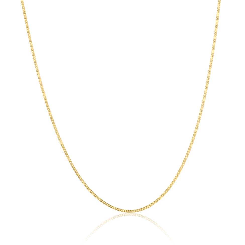 18ct Yellow Gold Medium Curb Chain 50cm Thumbnail Image 1