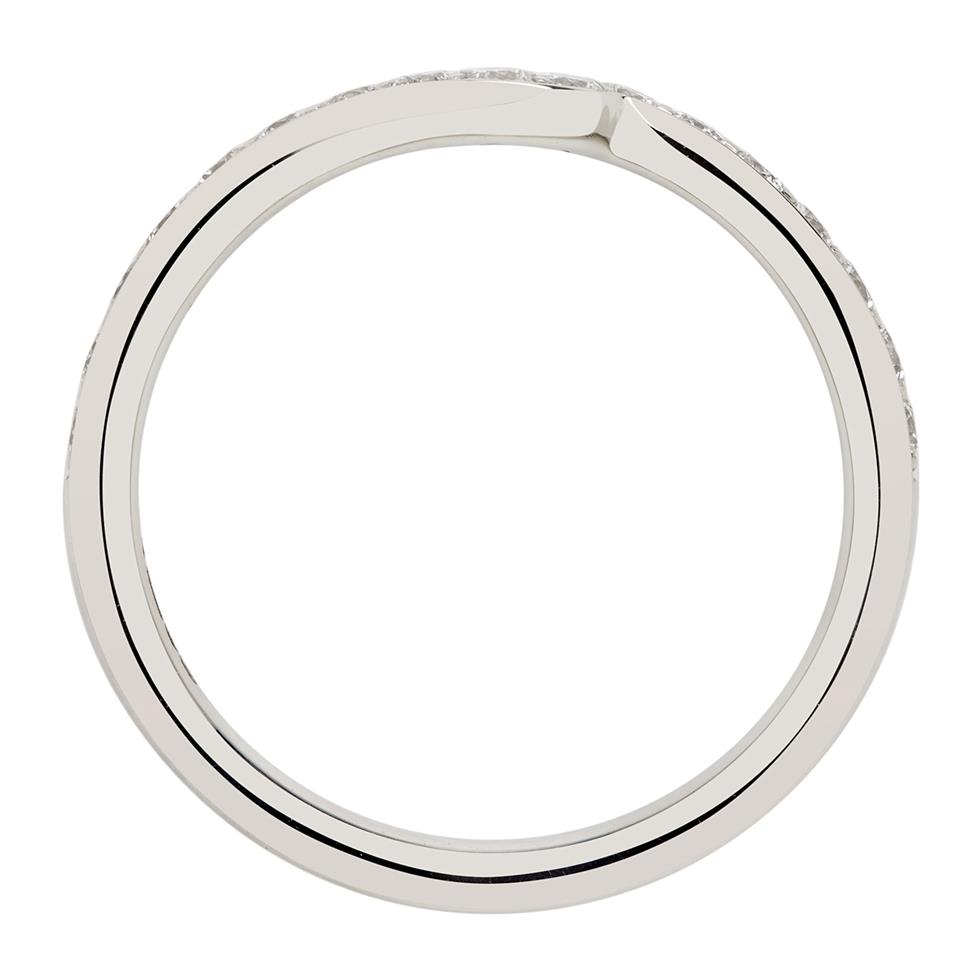 Platinum Diamond Set Shaped Wedding Ring 0.25ct Thumbnail Image 2