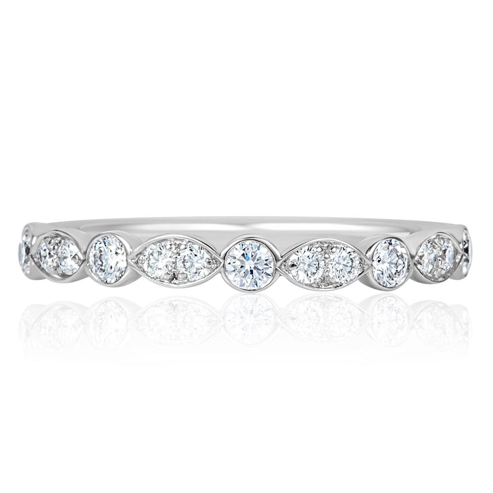 Platinum Alternating Marquise Diamond Half Eternity Ring 0.35ct Thumbnail Image 2