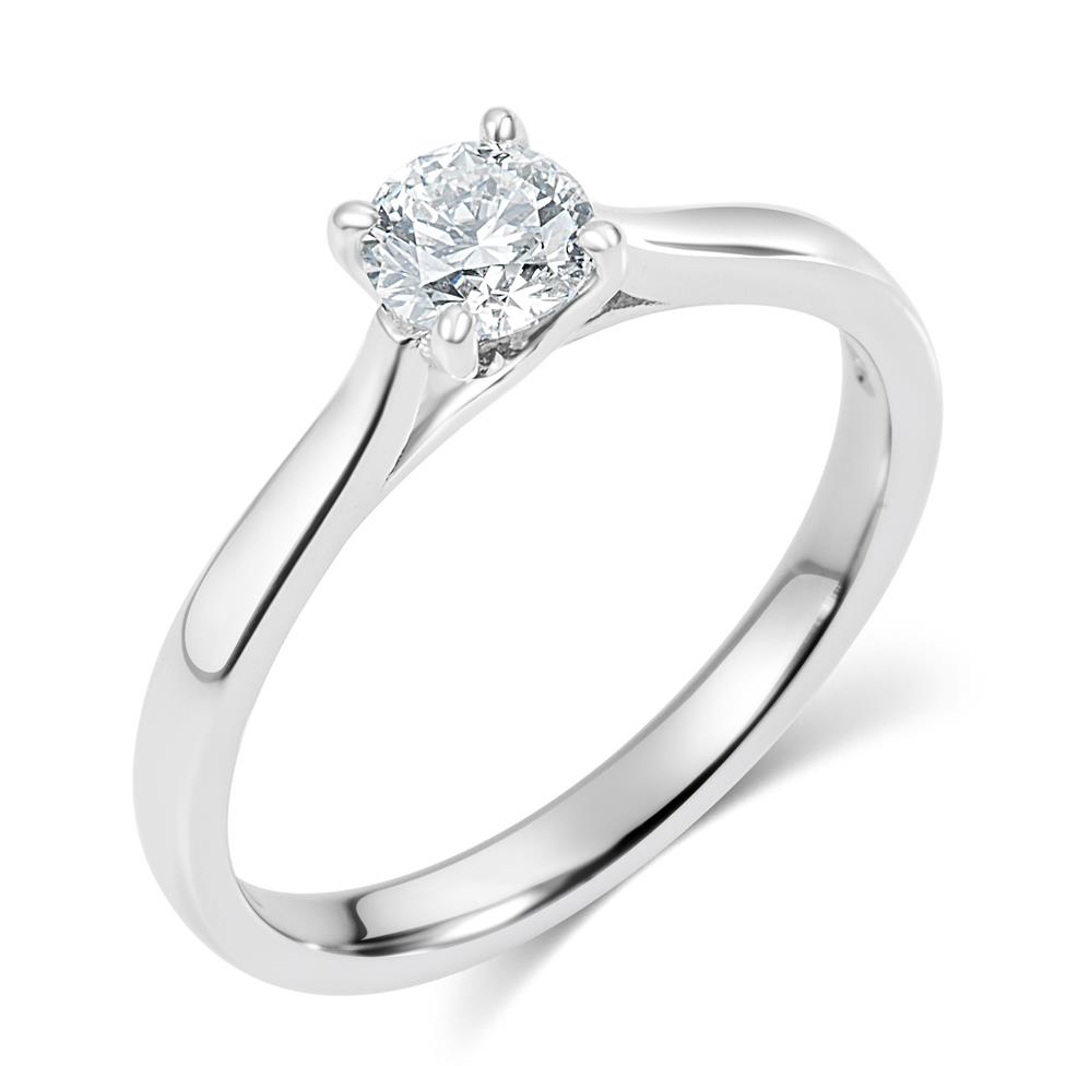 Platinum Diamond Solitaire Engagement Ring 0.35ct Thumbnail Image 0