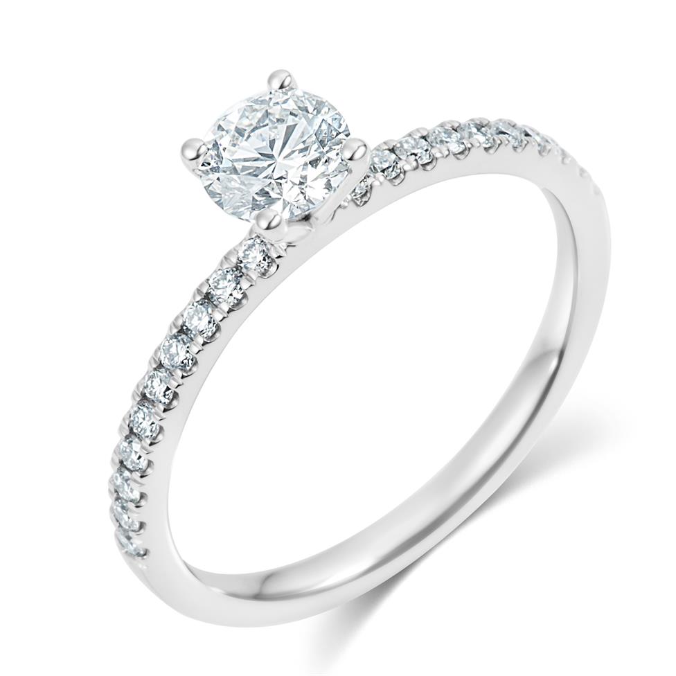 Platinum Diamond Solitaire Engagement Ring 0.70ct Thumbnail Image 0