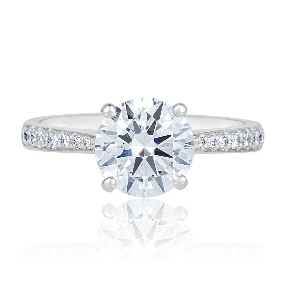 Platinum Diamond Solitaire Engagement Ring 1.63ct Thumbnail Image 2