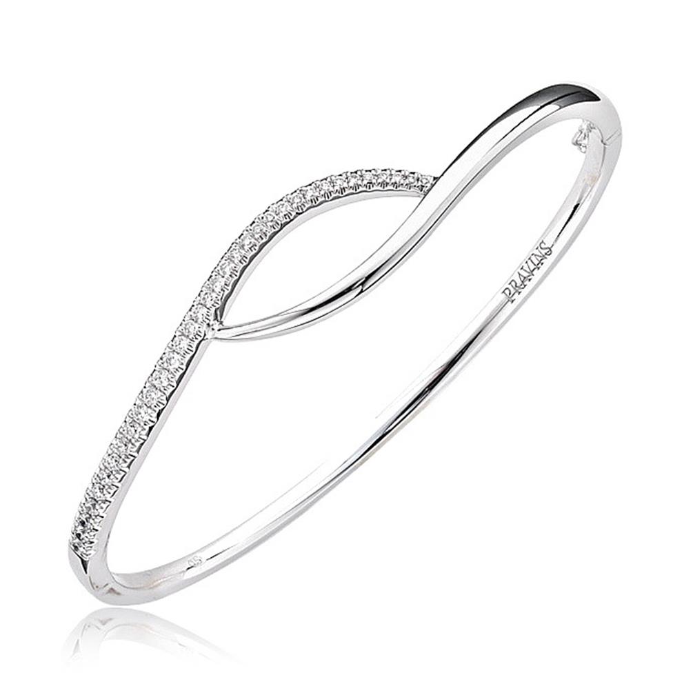 18ct White Gold Diamond Bangle 0.43ct Thumbnail Image 0