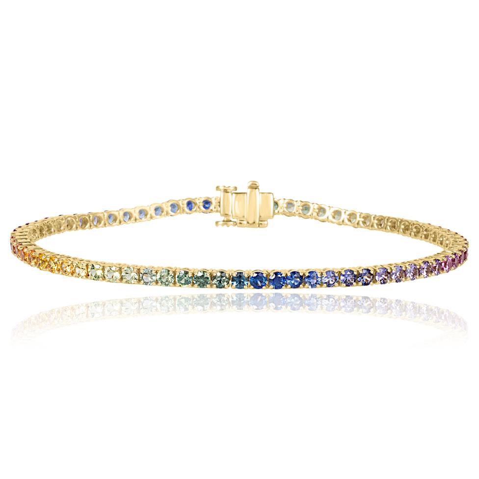 Samba 18ct Yellow Gold Rainbow Sapphire Bracelet Thumbnail Image 0