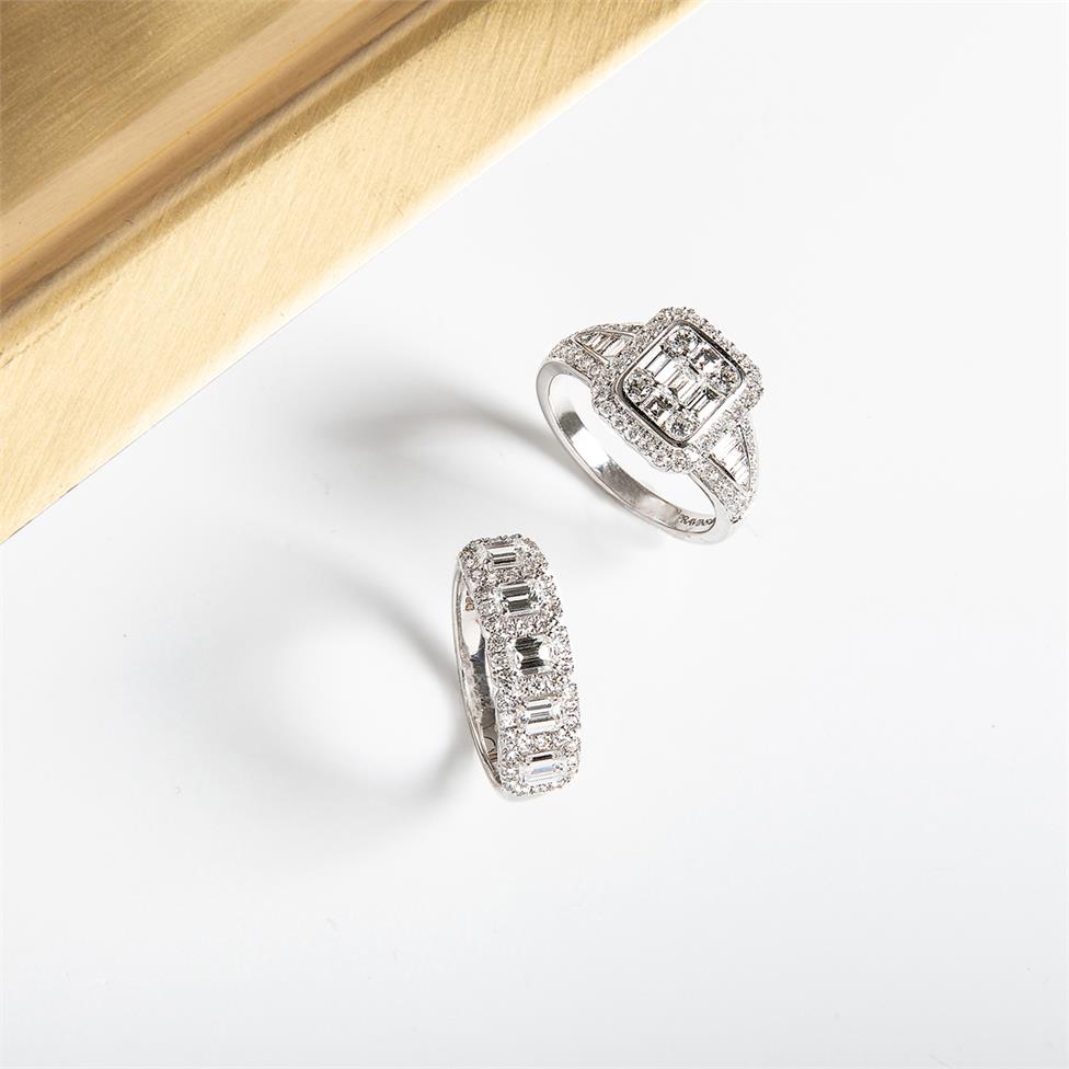 Odyssey 18ct White Gold Illusion Detail Diamond Cluster Dress Ring 1.60ct Thumbnail Image 3