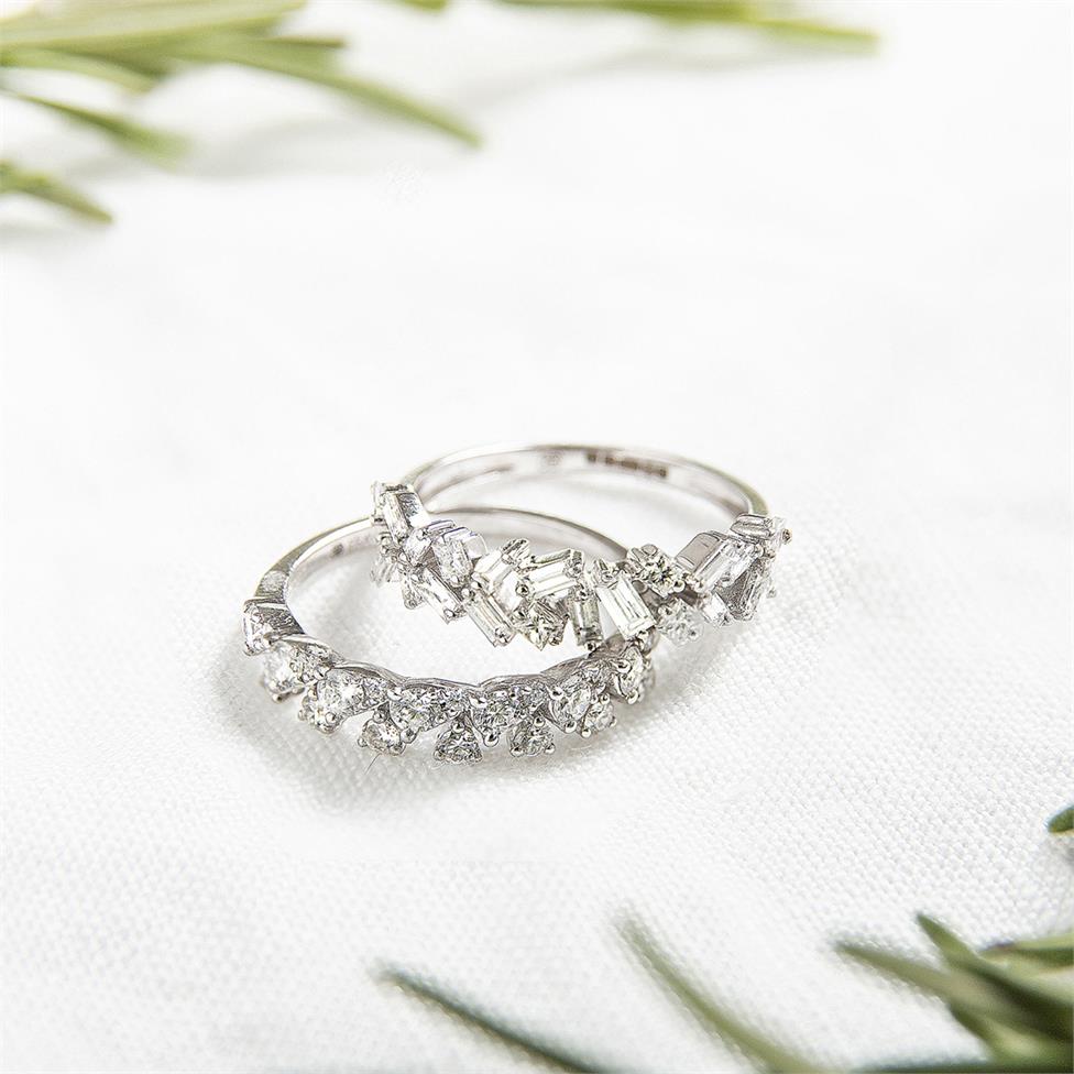 18ct White Gold Petal Design Diamond Dress Ring 0.50ct Thumbnail Image 3