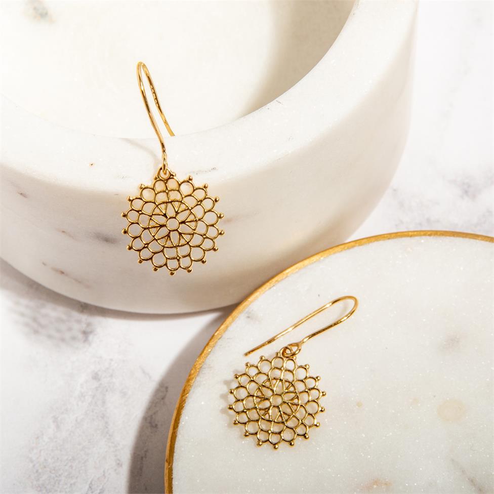 Element 18ct Yellow Gold Drop Earrings Thumbnail Image 2