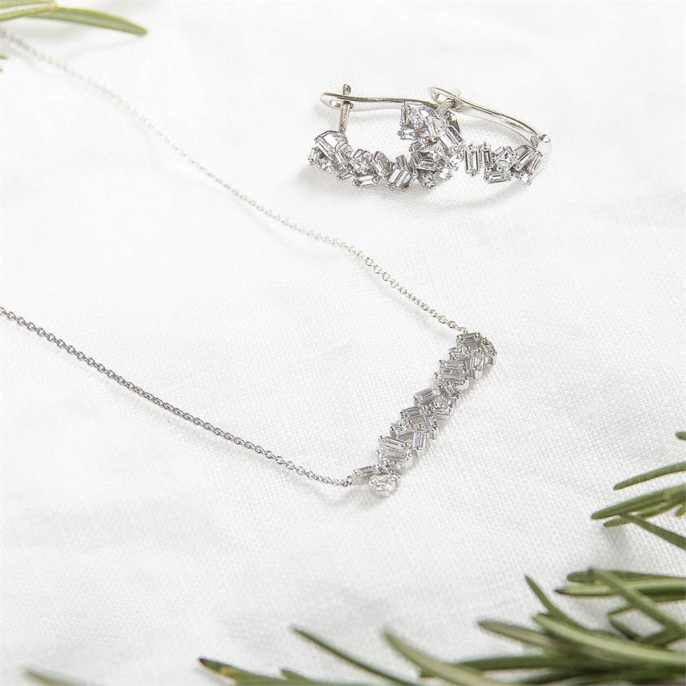 Stardust 18ct White Gold Diamond Necklace 0.48ct Thumbnail Image 2