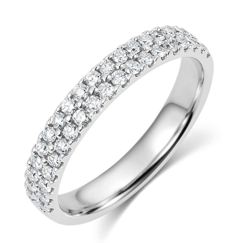 Platinum Double Row Diamond Eternity Ring 0.50ct Thumbnail Image 0